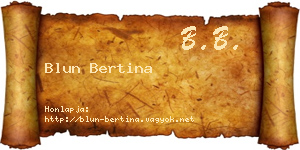 Blun Bertina névjegykártya